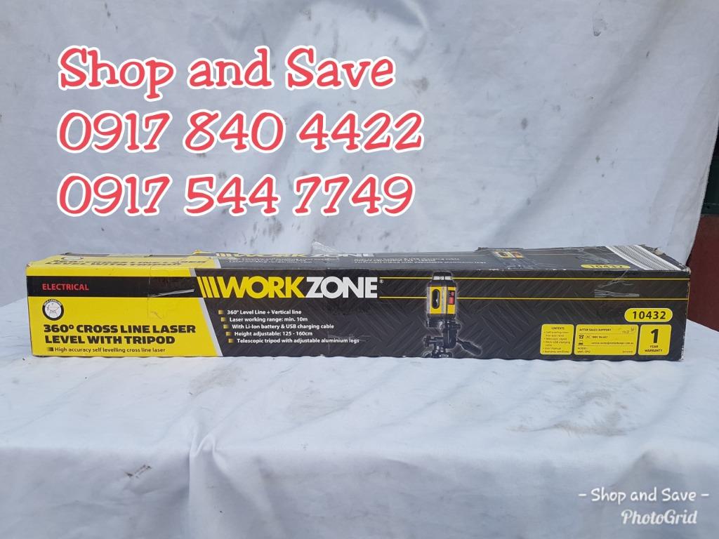 Laser Level with Tripod 360 degree cross line (Category: Construction Tools & Equipment) located in San Pedro. Submitted by ShopSaveAustralianSurplus (Listing ID 275062796, Image 2). Description: 360 Degree Cross Line Laser Level with Tripod Second hand from Australia, Workzone Brand Price: P4,500 Call or text for faster transaction Specs: High accuracy self levelling cross ine laser 360 degree level line plus vertical line laser working range: m