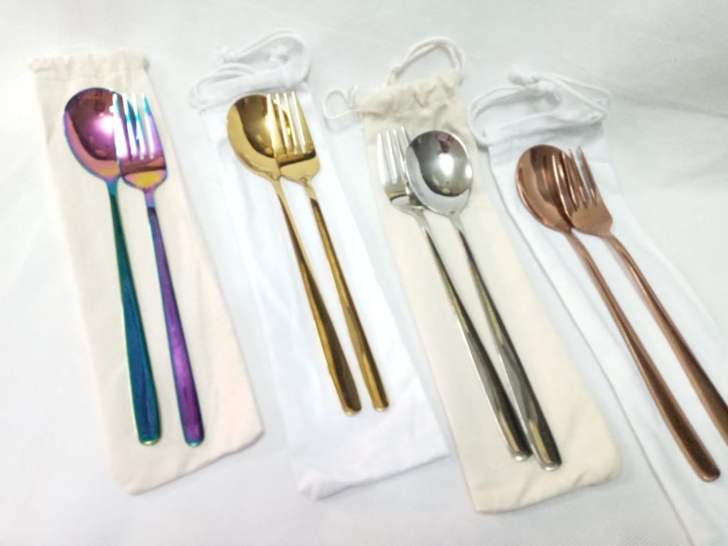 Long hand stainless steel spoon and fork set with Pouch (Category: Home Improvement Tools & Accessories) located in Manila. Submitted by glenndy_07 (Listing ID 275102940, Image 1). Description: Details: Material:18/10Stainless Steel Surface: Good Mirror Polished Applicable Occasions: Tabletop, Kitchen, Restaurant Dinner Spoon Length:205mm, Weight:42.2g DinnerFork Length:208mm, Weight:38.5g Feature: 18/0stainless steel Flatware, have passed the FD