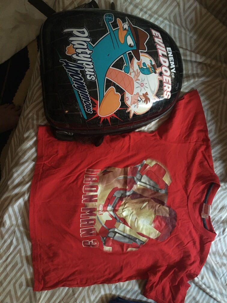 marvel t-shirt and disney bag (Category: Babies & Kids Fashion) located in Tanza. Submitted by ashkadilta (Listing ID 275102719, Image 1). Description: .