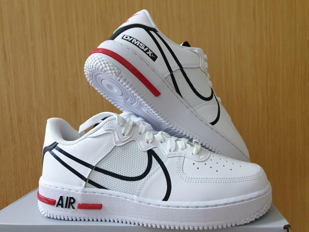 nike air force 1 react black red