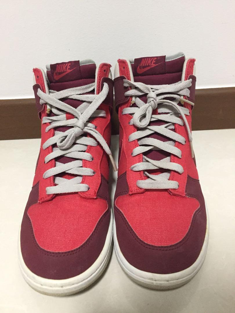 Nike High Cut Red Sneakers Men s Fashion Footwear Sneakers on Carousell