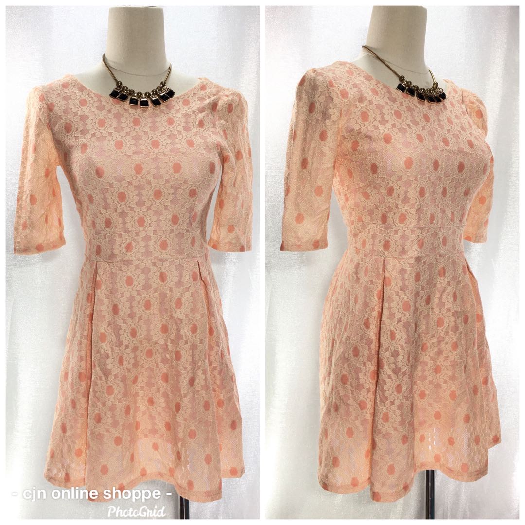 peach floral dress