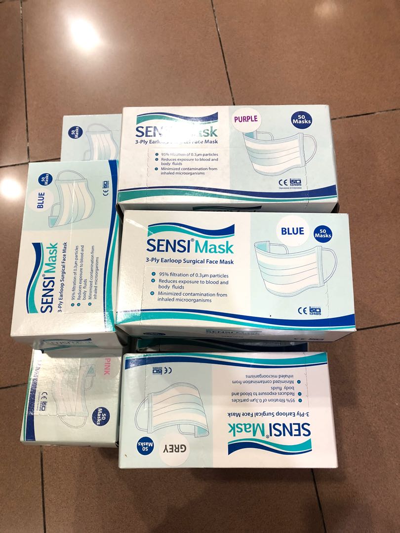Sensi Mask 3 Ply Earloop Surgical Face Mask Health Beauty Face Skin Care On Carousell