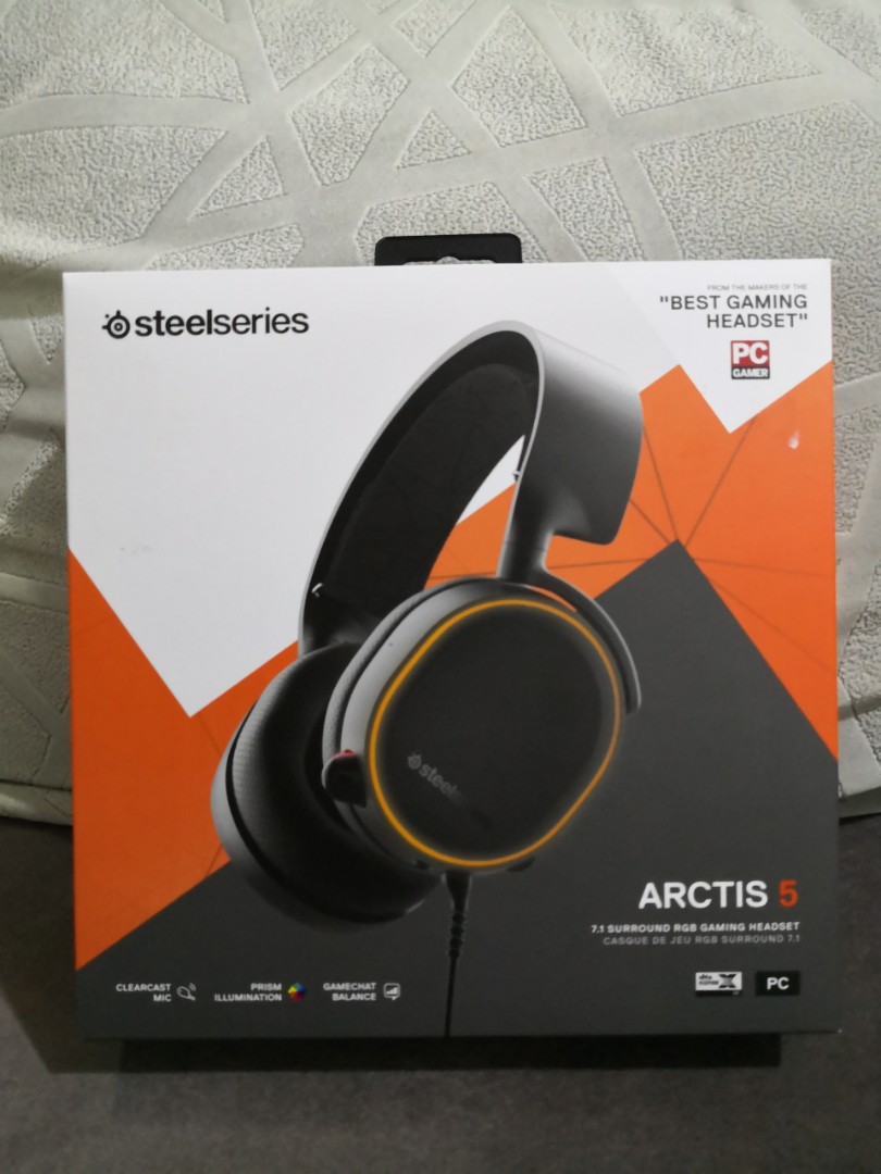 Steelseries Arctis 5 (2019 Edition) DTS-X Surround  Headphones with  Retractable Mic- NEW Opened Box Item, Audio, Headphones & Headsets on  Carousell