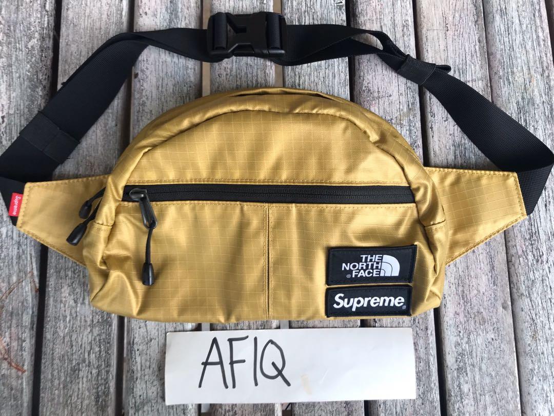 Supreme X The North Face Waist Bag Gold Men s Fashion Bags