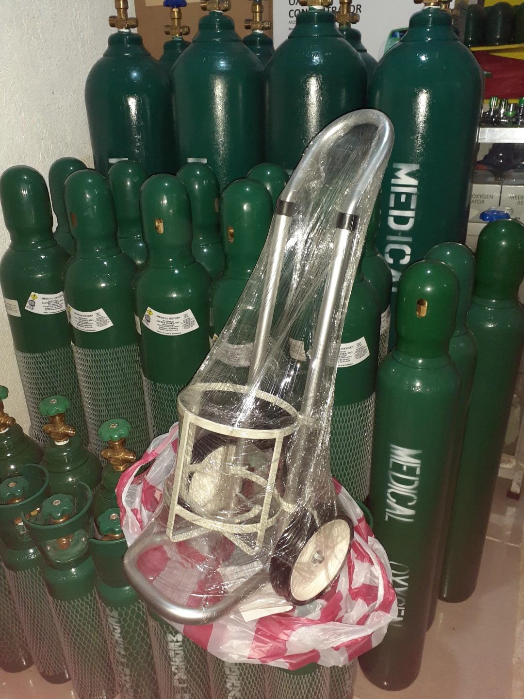 Trolley and medical oxygen tank (Category: Everything Else Others) located in Quezon City. Submitted by jayquanmarketing_09653447155 (Listing ID 275097448, Image 1). Description: CONTACT NO. 0965-344-7155 TROLLEY CARRIER FOR PORTABLE OXYGEN TANK MEDICAL OXYGEN TANK ALL SIZES ARE AVAILABLE WE DO DELIVER & SERVICES FOR CASH ON DELIVERY.