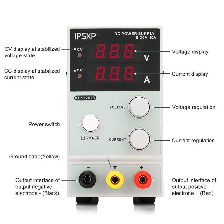Variable DC Power Supply, IPSXP KPS1203D Adjustable Switching Regulated ...