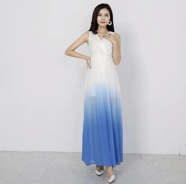 Blue white ombre on sale dress