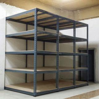 Slotted Wood Shelve - Steel Rack heavy Duty Bolt and Nut Display