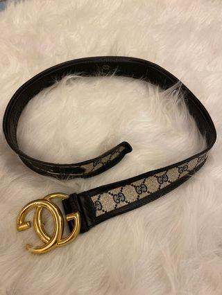 Gucci vintage皮帶經典緹花