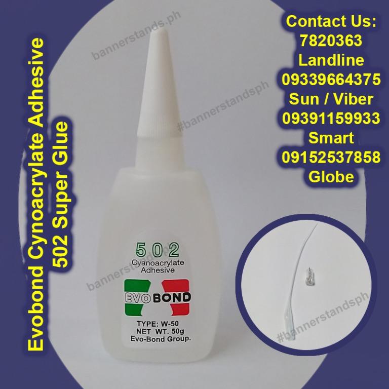 Cyanoacrylate Super Glue Evobond Tarpaulin Tarp Adhesive Cyno Cyano 50g