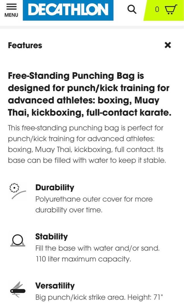 decathlon free standing punch bag