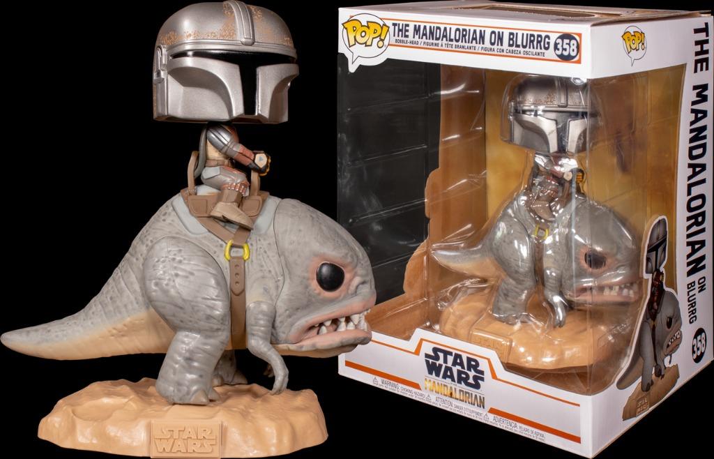 Funko Pop Star Wars The Mandalorian The Mandalorian On Blurrg Deluxe 358 Toys Games Bricks Figurines On Carousell