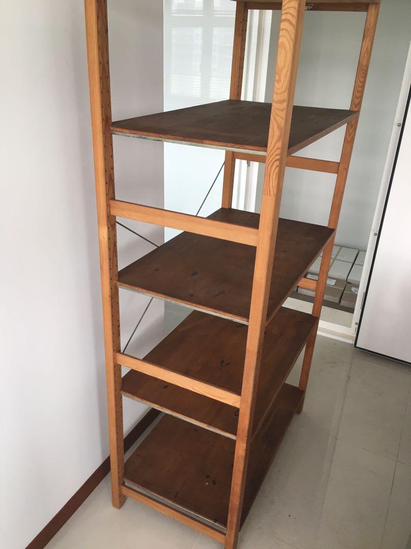 Ikea Large Wooden Shelves, Furniture & Home Living, Furniture, Shelves