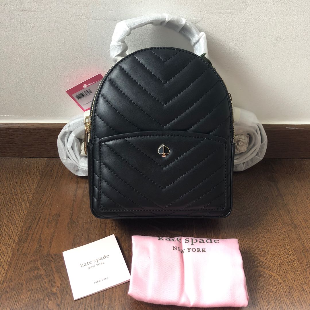 INSTOCK Kate Spade Amelia Mini Convertible Backpack Crossbody Slingbag Black  Quilted, Women's Fashion, Bags & Wallets, Cross-body Bags on Carousell