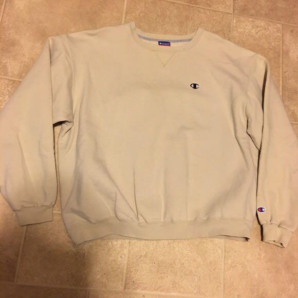 Champion cream crew neck sweatshirt Clearance
