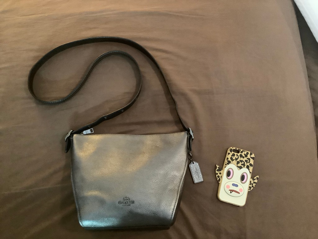 Like New no Tags Coach Metallic Pebbled Leather Small Dufflette
