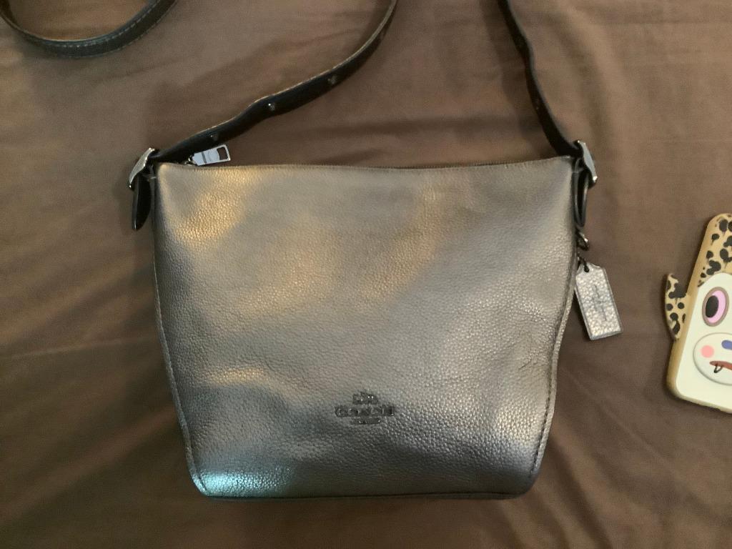 Coach metallic best sale leather dufflette crossbody