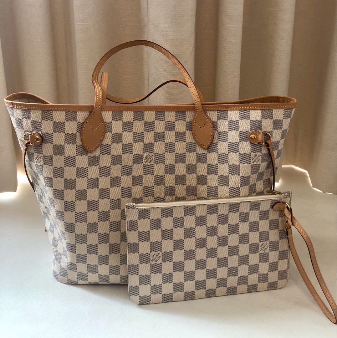 LV NEVERFULL DAMIER MM, Luxury, Bags & Wallets on Carousell