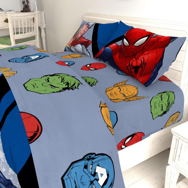Marvel Avengers BED SHEET 'Fight Club' Full Sheet Set, Furniture & Home