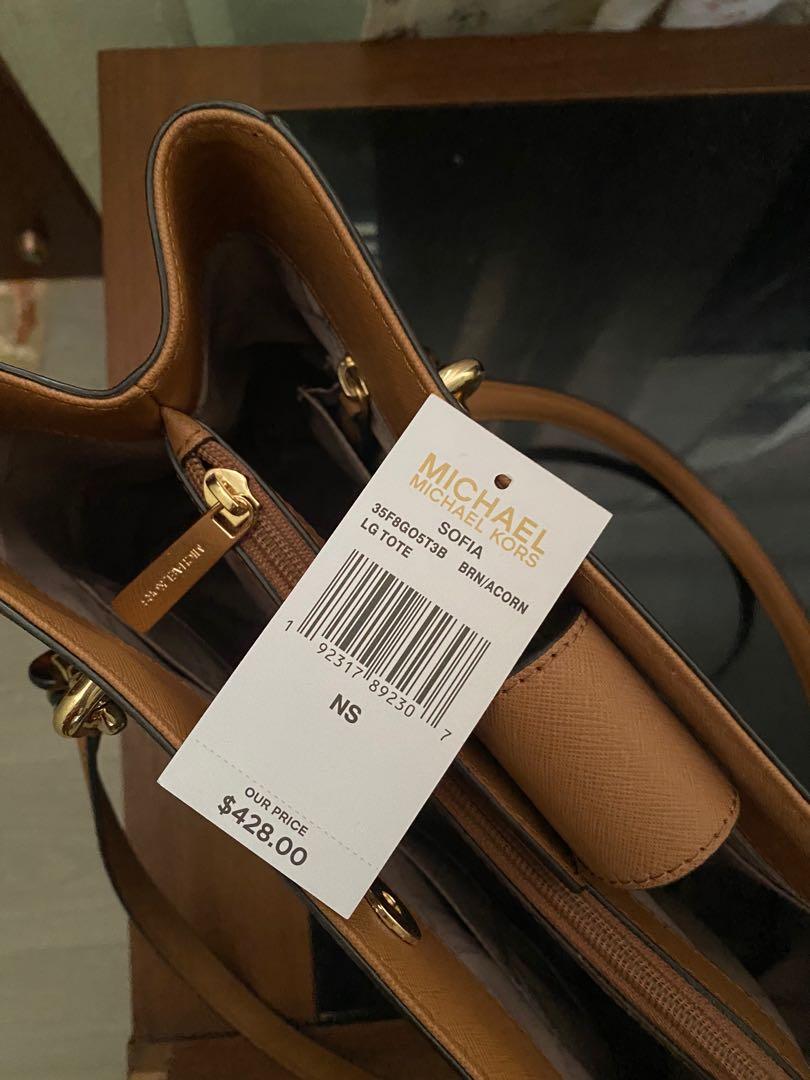 Michael Kors Sofia Large Tote Bag in Brown Free Innisfree trial kit Luxury Bags Wallets on Carousell