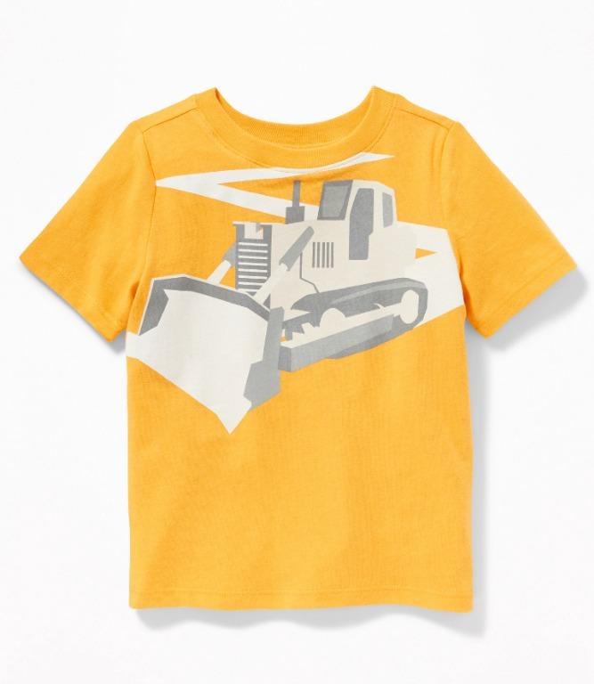 Old Navy Graphic Crew Neck Tee For Toddler Boys Yellow Bulldozer Design 5t Babies Kids Boys Apparel 4 To 7 Years On Carousell - old navy logo roblox roblox