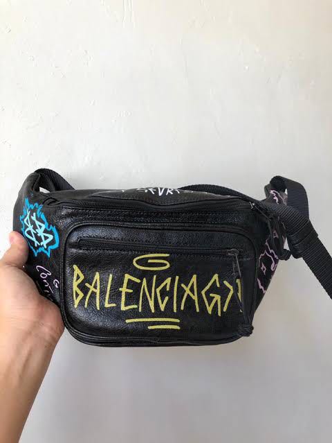 Original balenciaga graffiti waist bag, Luxury, Bags & Wallets on Carousell