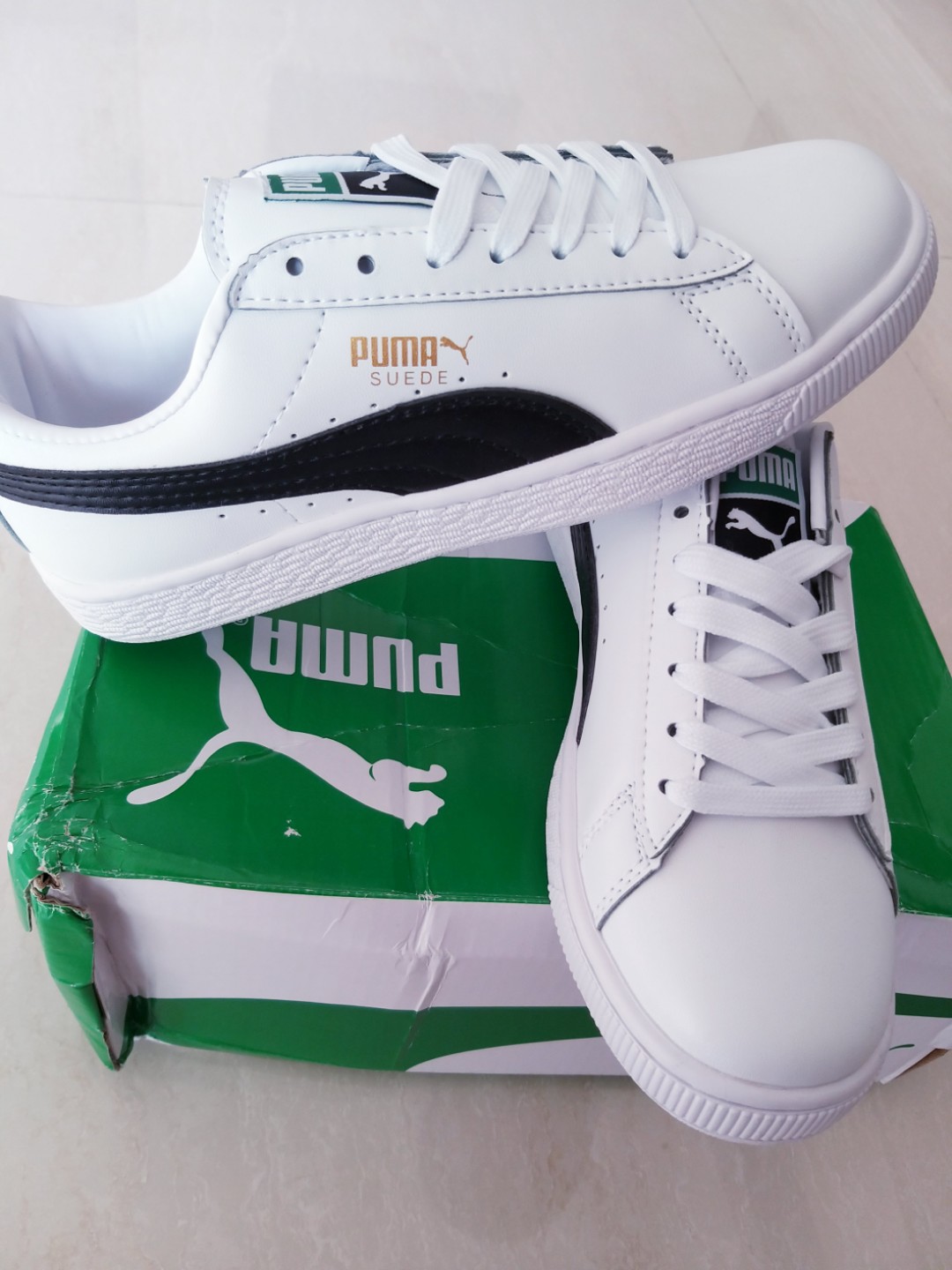 puma classic white