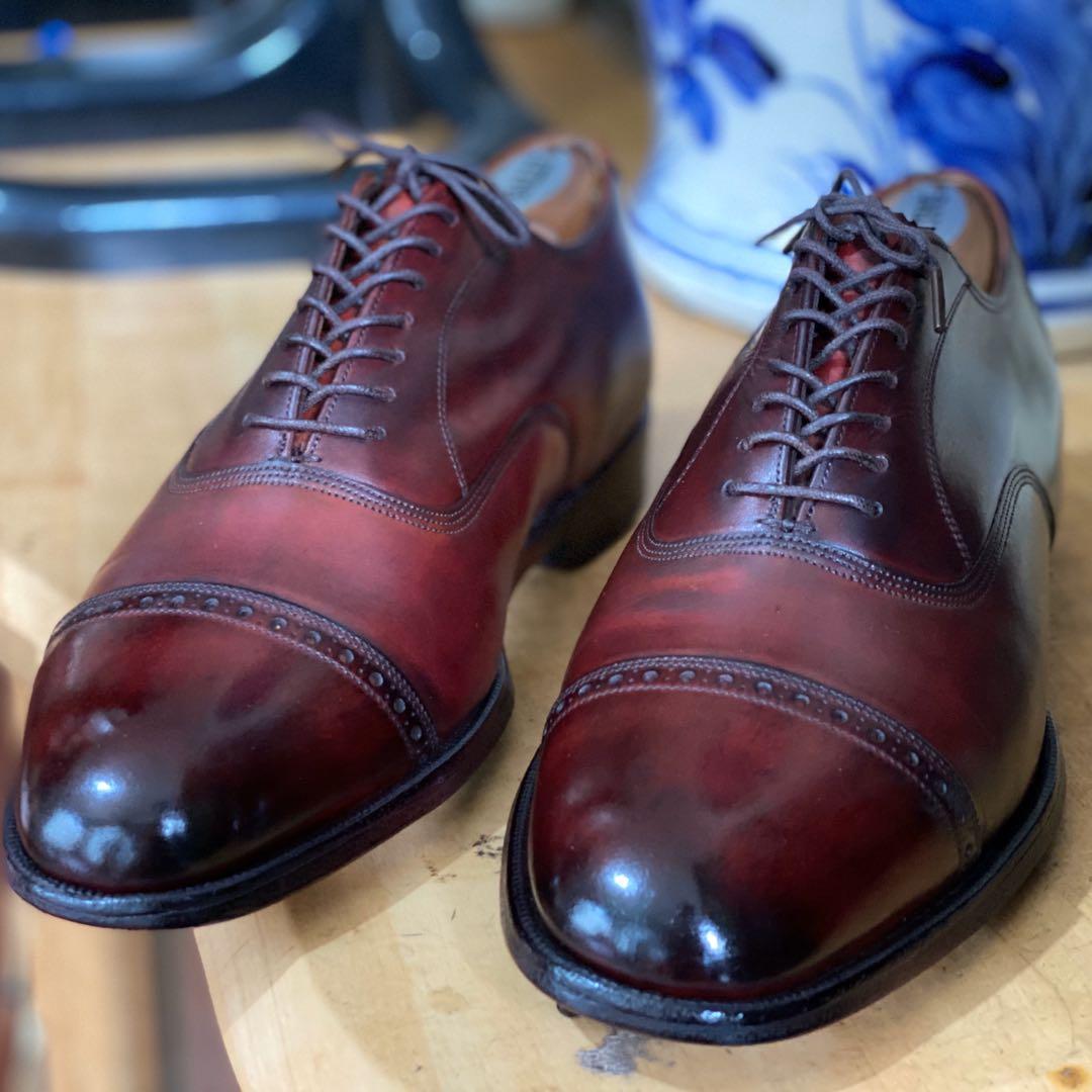 Oxblood Florsheim Imperial vintage 7 eyelet captoe brogue oxford