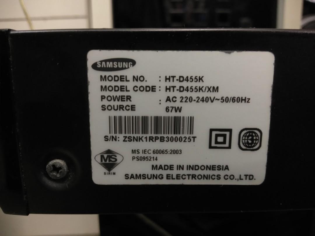 Samsung 5.1 Home Theater system model HT-D455K, Audio, Soundbars ...