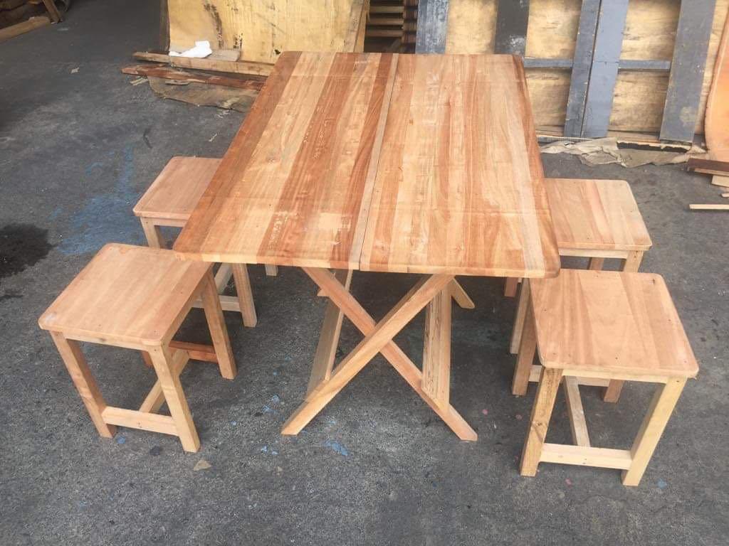 Wood Table Set : How To Make A Diy Dining Table Set Lowe S - Metal base with black powdercoat finish.
