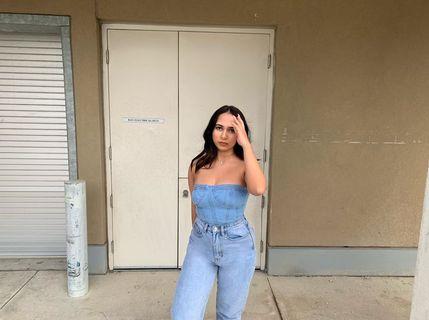 PLT Denim Bustier Tube Top