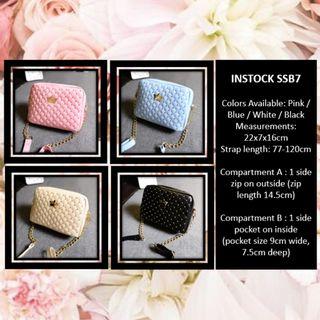 ETC INSTOCK - LADIES LEATHER CUTE CUSHION SLING BAG (3 FREE GIFTS)