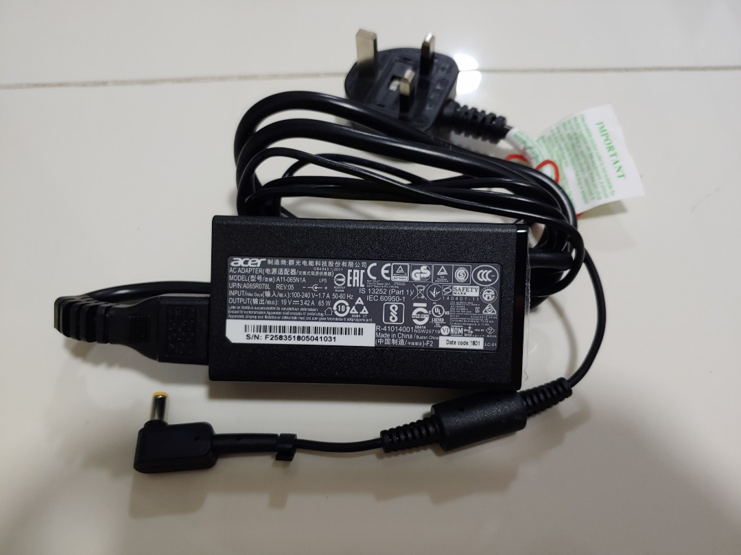 65w Adapter Kit With Power Cord Small Pin Batteries Adapters Power Kits Accessories Acer Store Us