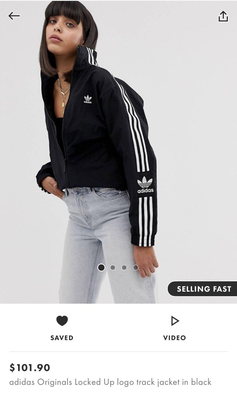 Adidas originals locked up logo track jacket in blac store