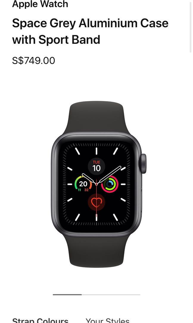 apple watch space grey black sport band