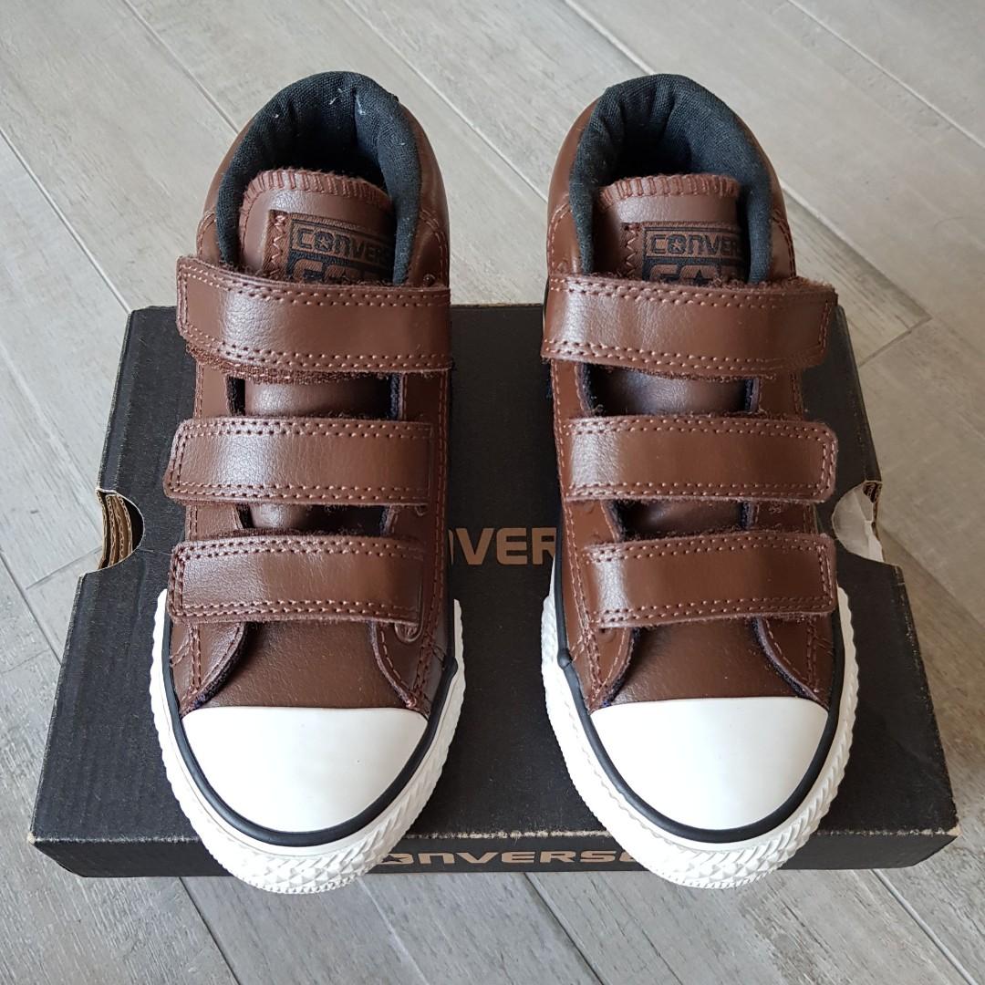 boys brown leather converse