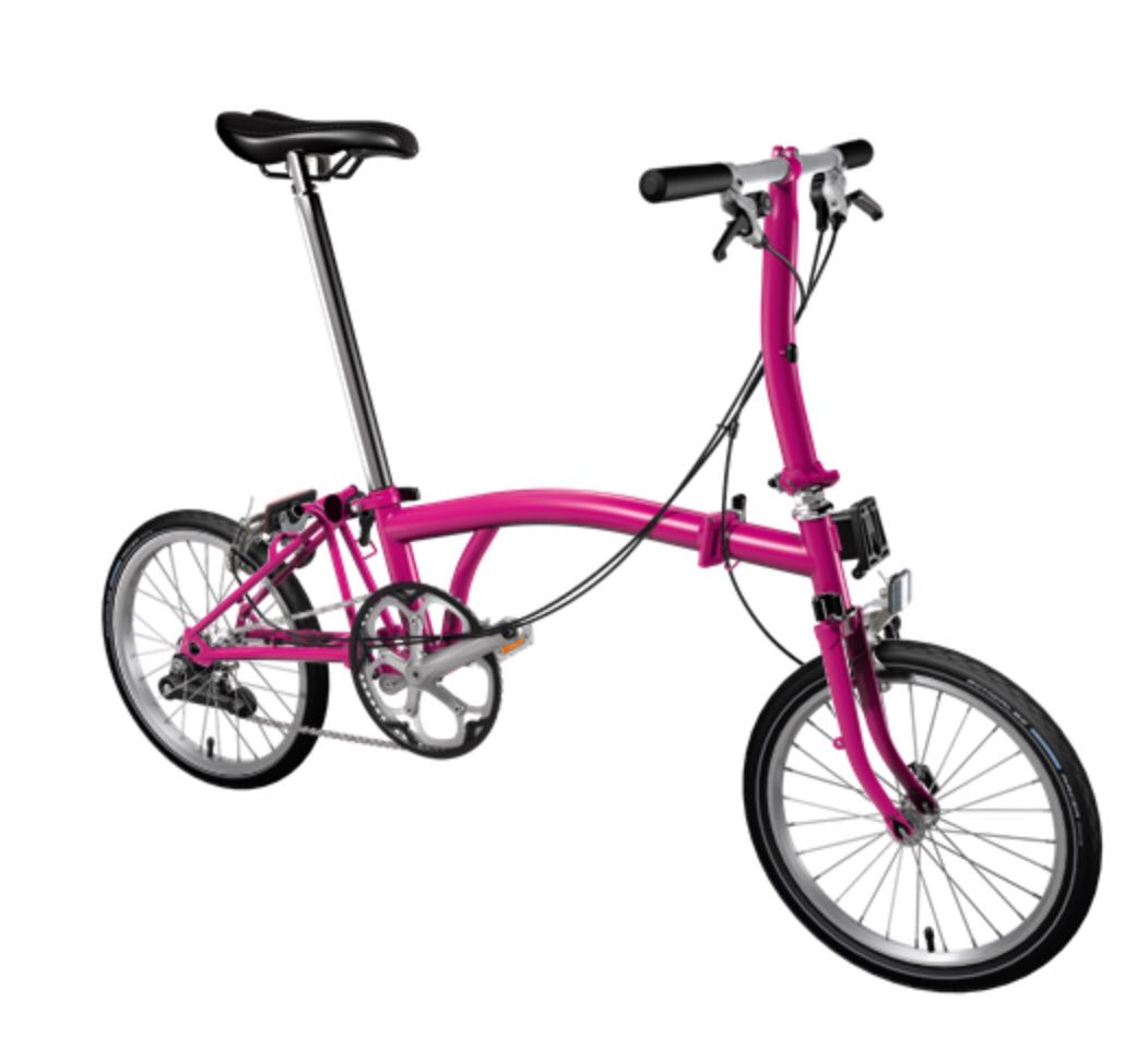 pink brompton bike