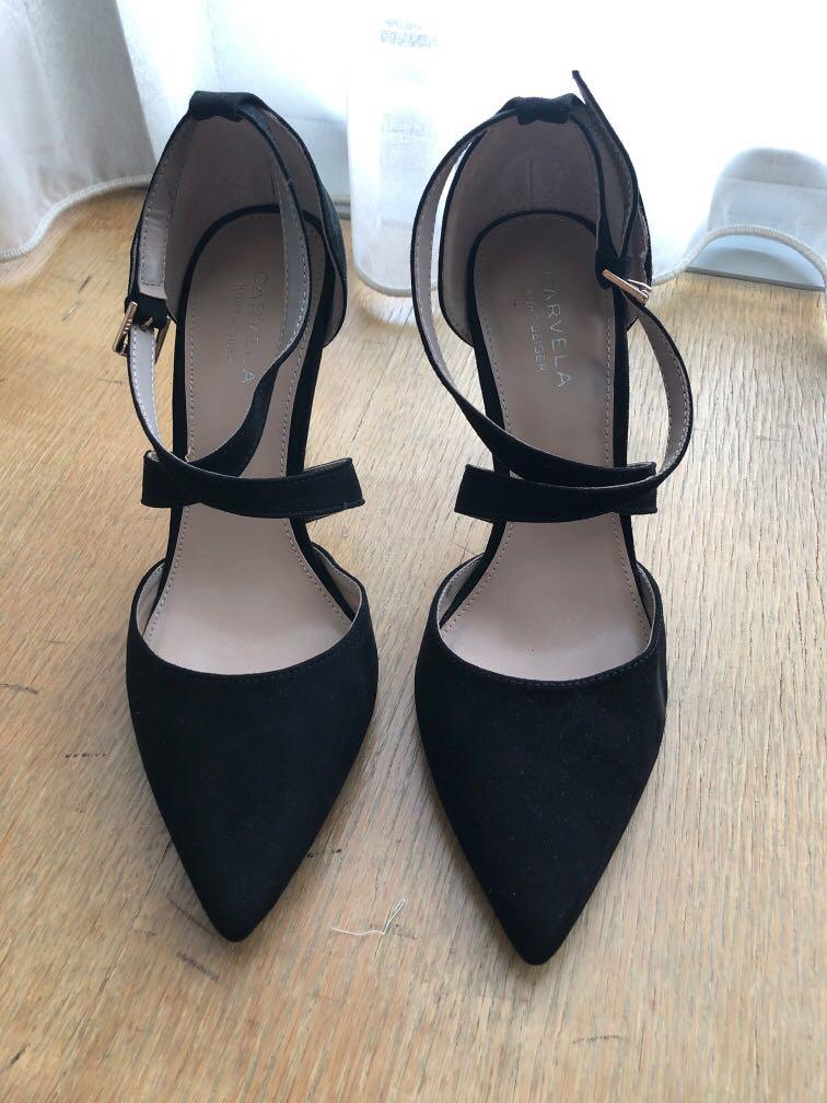 carvela black suede shoes