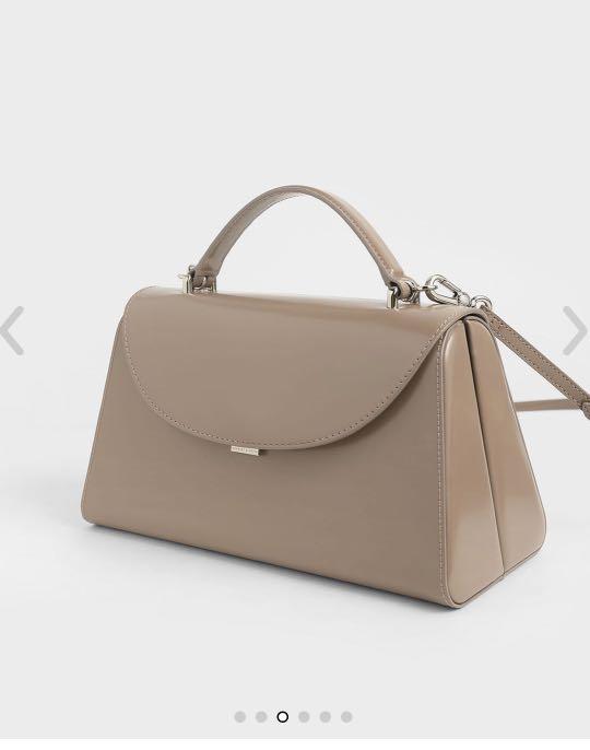 charles & keith structured top handle bag