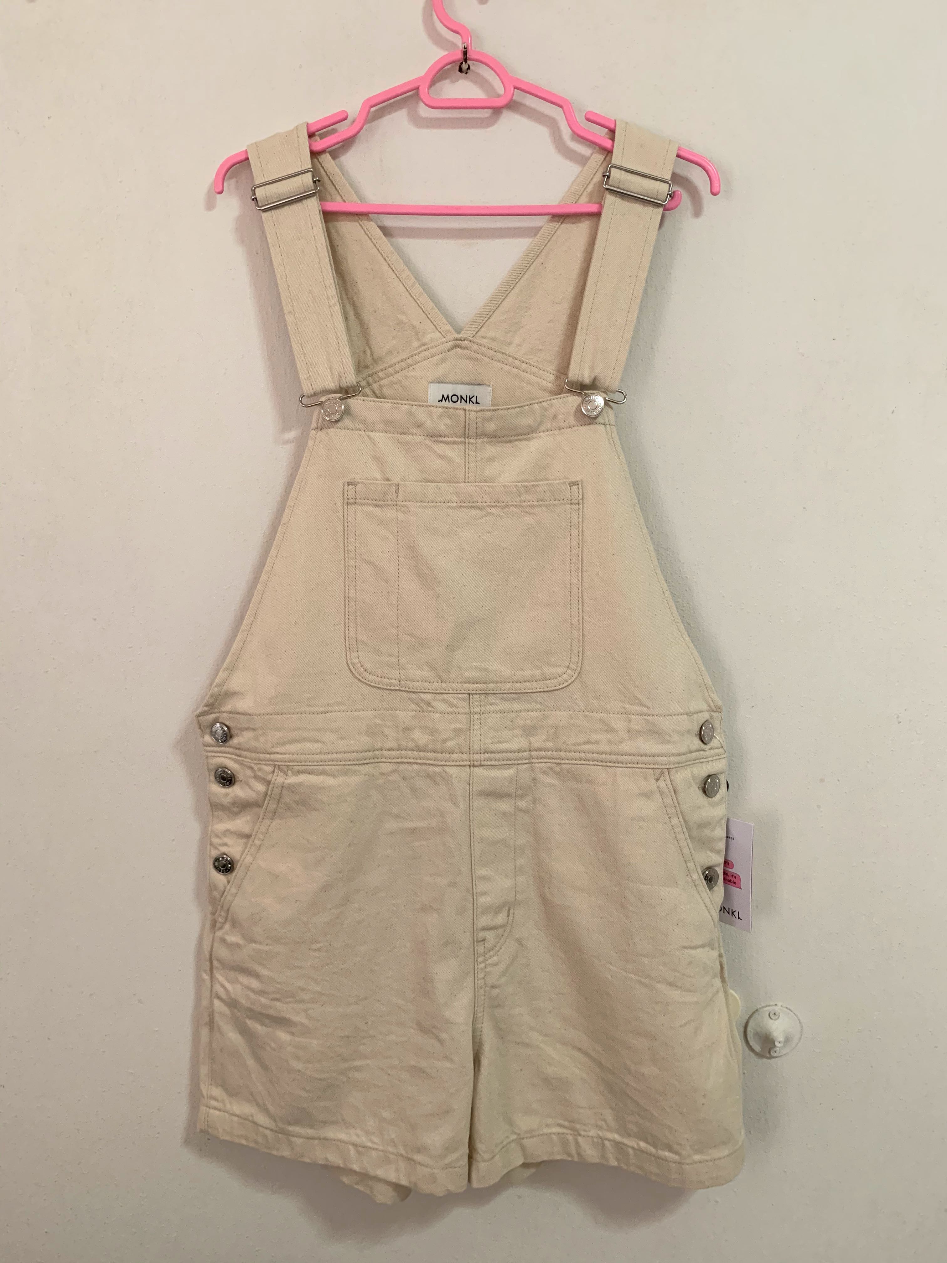Cream overalls shorts Clearance