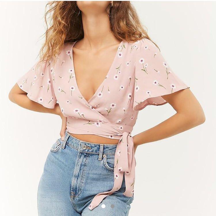 forever 21 wrap crop top