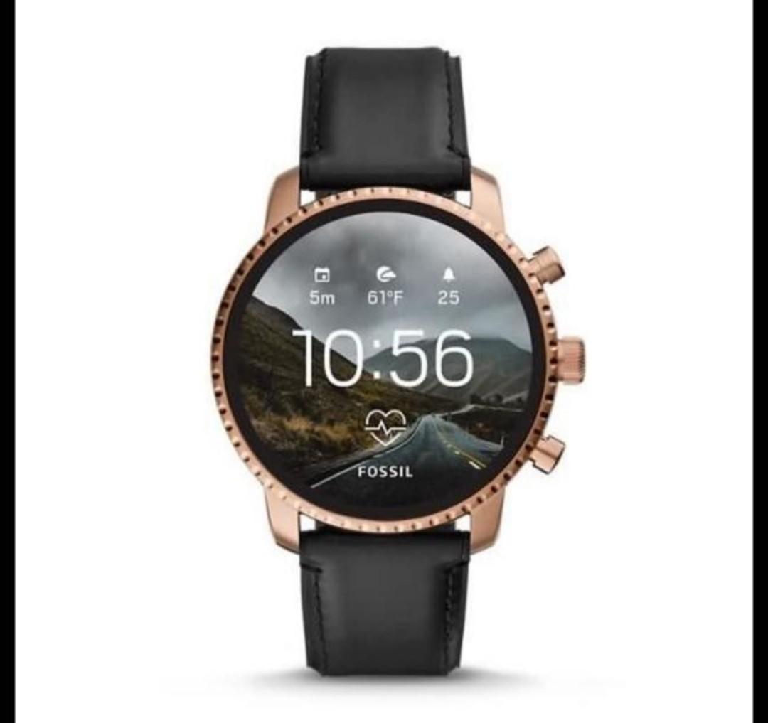 Urgent Sale FOSSIL GEN 4 SMART WATCH EXPLOITS HR BLACK LEATHER ROSE GOLD Mobile Phones Gadgets Wearables Smart Watches on Carousell