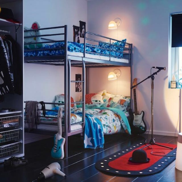 Ikea SVARTA bunk bed frame, Furniture & Home Living, Furniture, Bed Frames & Mattresses on Carousell