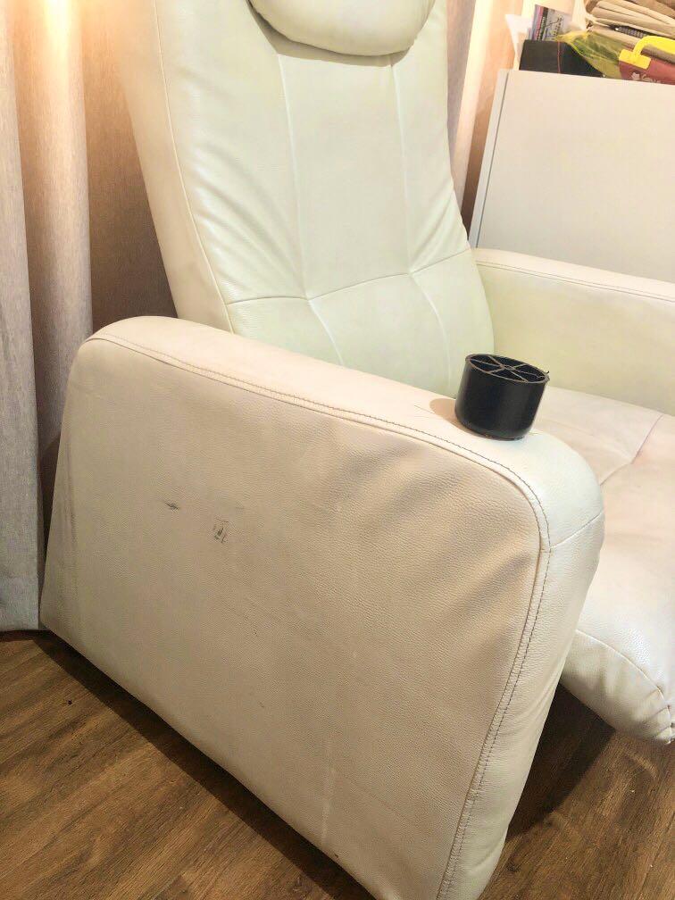 Lazyboy recliner off white leather, Furniture & Home Living, Furniture
