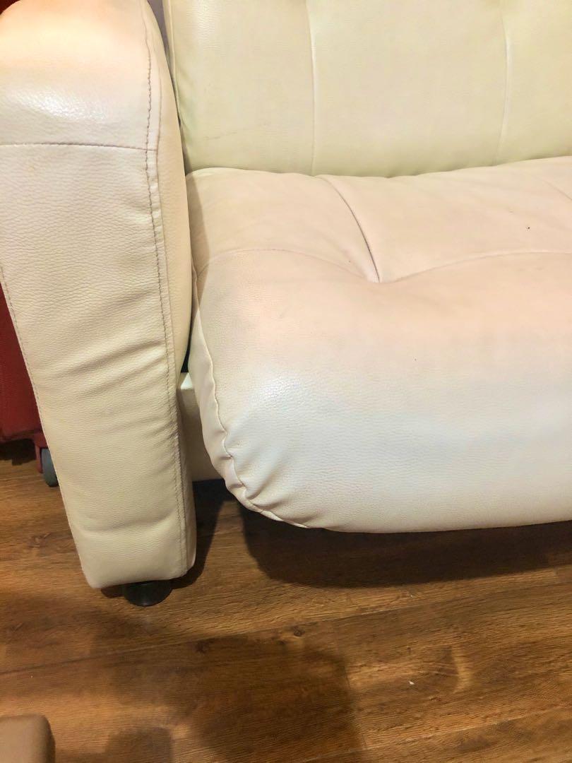 Lazyboy recliner off white leather, Furniture & Home Living, Furniture