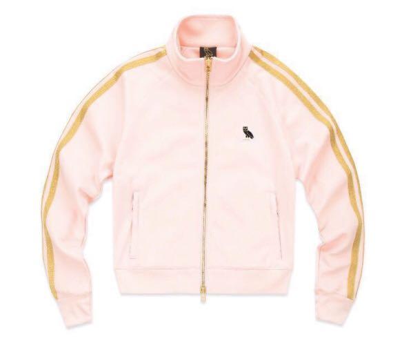 New Drake OVO women s Owl Patch Pink Gold Track Jacket Women s Fashion Clothes on Carousell