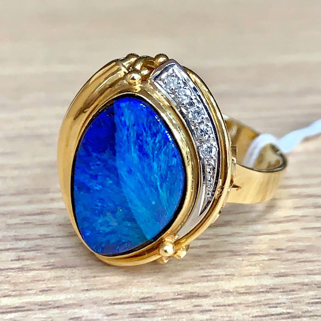 Opal Ring With Diamonds Women S Fashion Jewellery Rings On Carousell