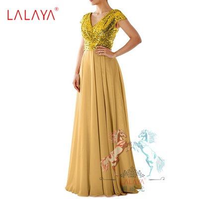 Gold and sales purple prom dress