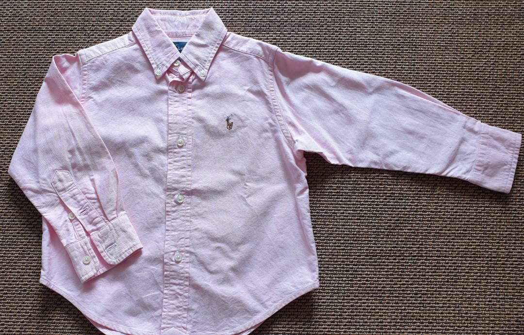 baby boy pink ralph lauren shirt